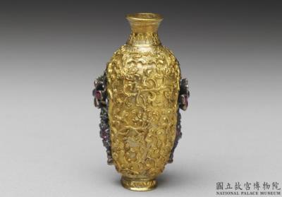 图片[3]-Gold gem-inlaid snuff bottle, Qing dynasty, Qianlong reign (1736-1795)-China Archive